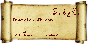 Dietrich Áron névjegykártya